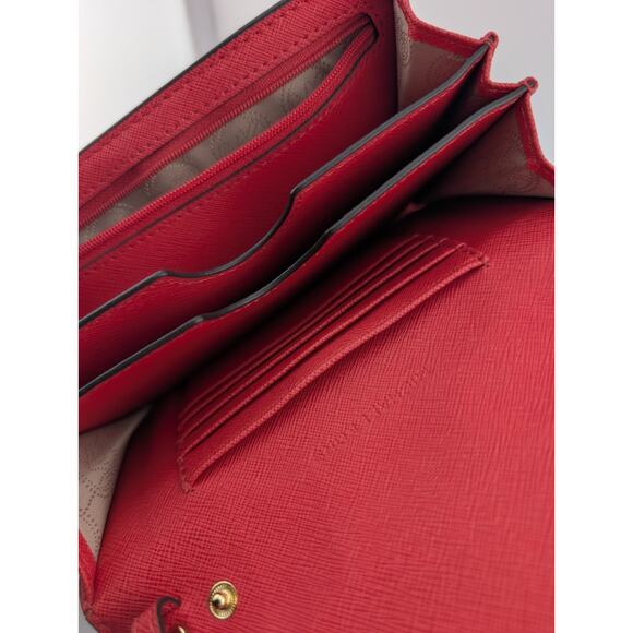 Michael Kors Large Salmon Pink Orange Wallet Clutch Crossbody Bag Purse No Chain - Picture 4 of 5